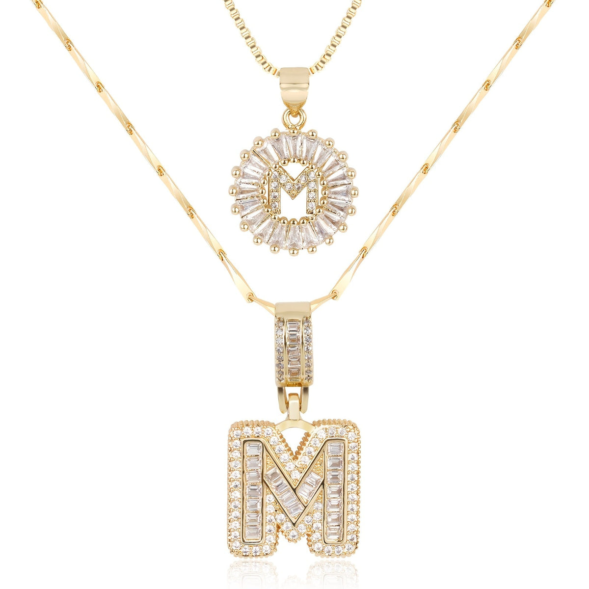 Collier initiale diamant doré