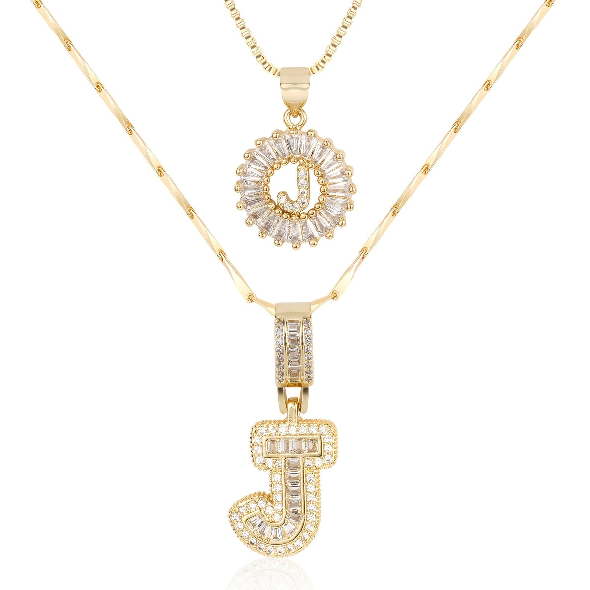 Collier initiale diamant doré