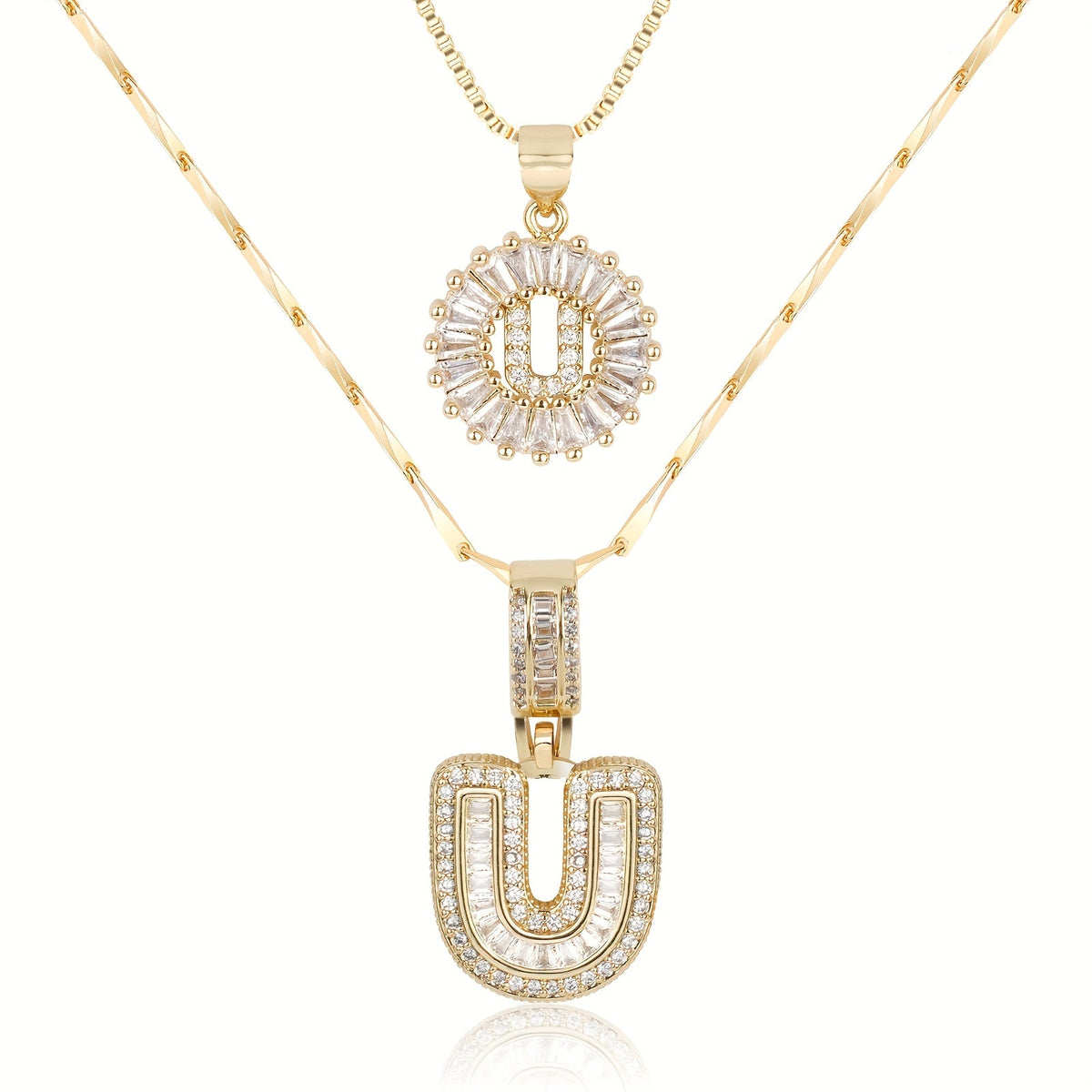 Collier initiale diamant doré