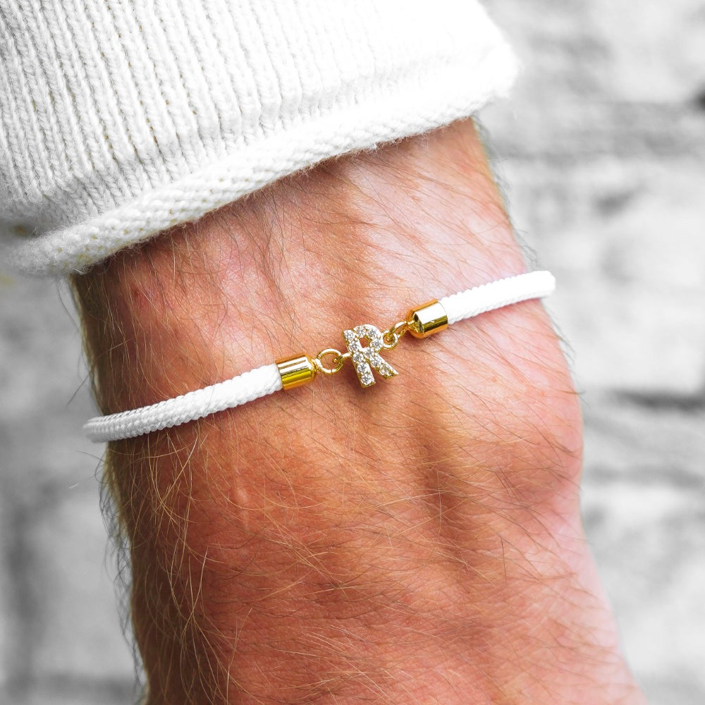 Bracelet cordon initiale ajustable