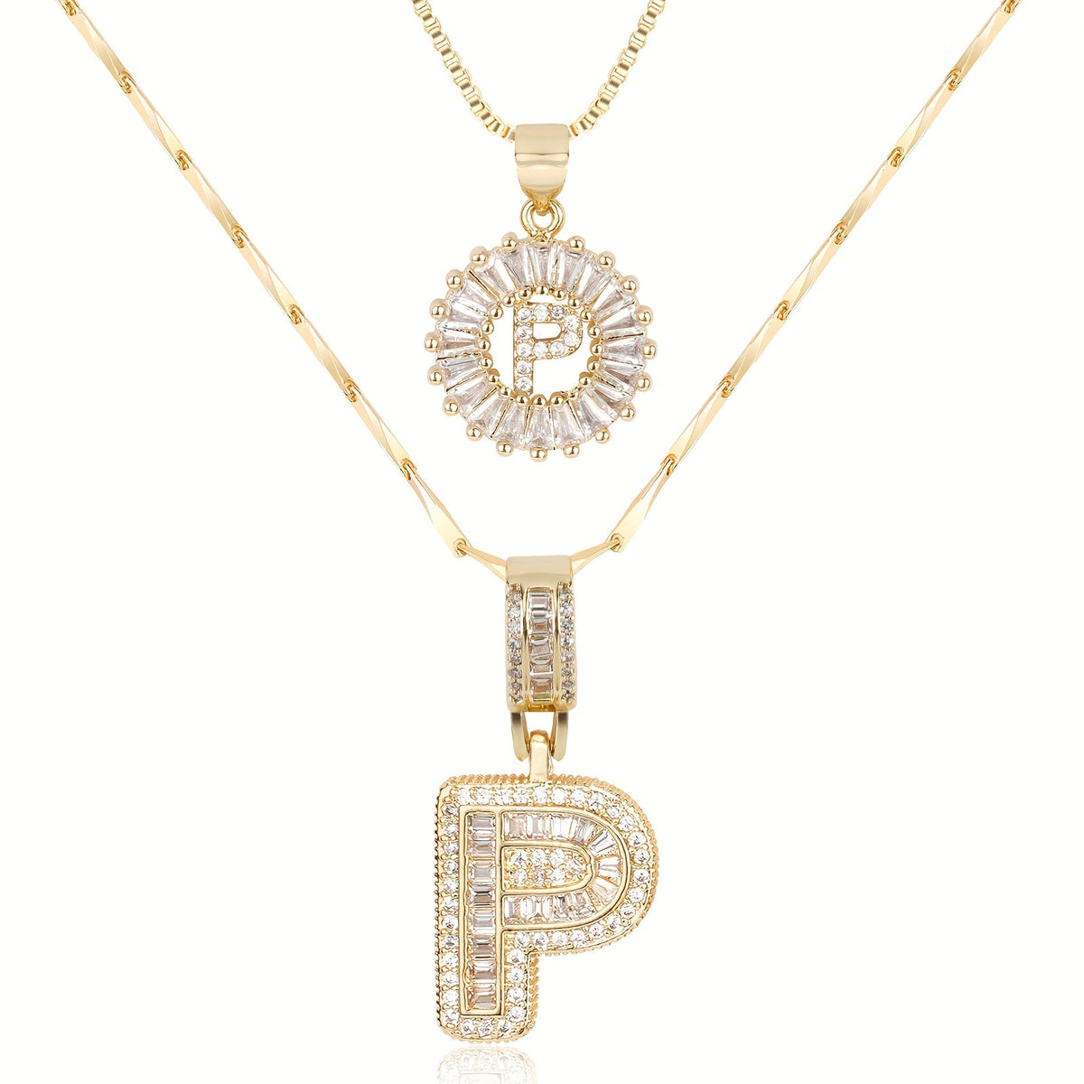 Collier initiale diamant doré