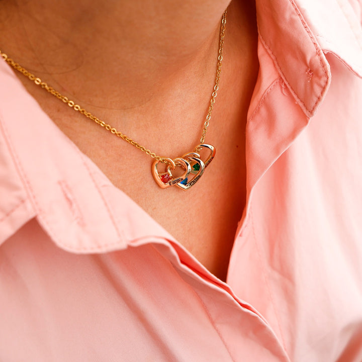 Éclat Précieux | Collier avec pendentif en forme de cœur et de pierre de naissance
