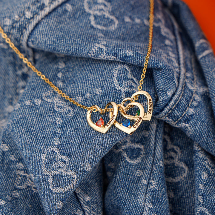 Éclat Précieux | Collier avec pendentif en forme de cœur et de pierre de naissance