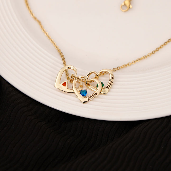 Éclat Précieux | Collier avec pendentif en forme de cœur et de pierre de naissance