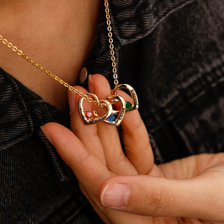 Éclat Précieux | Collier avec pendentif en forme de cœur et de pierre de naissance