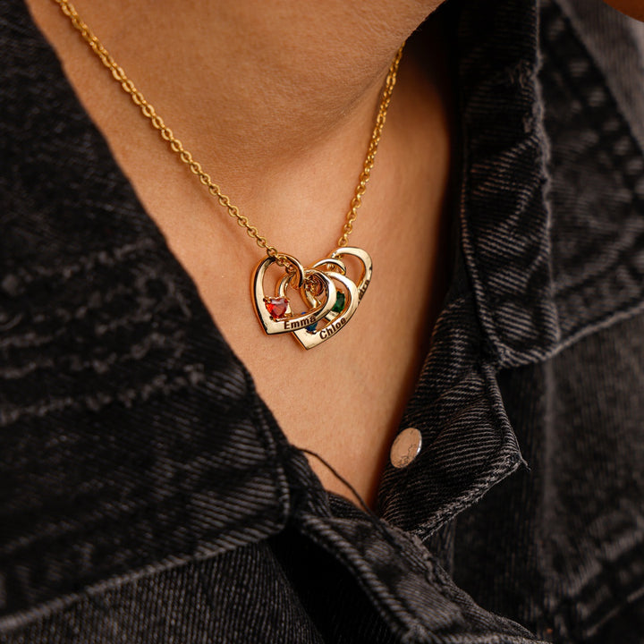 Éclat Précieux | Collier avec pendentif en forme de cœur et de pierre de naissance