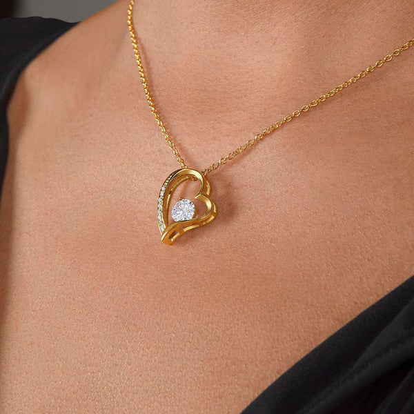 Flamme d’Ange | Collier en or blanc 14 carats - Avec un ange en verre - À ma chérie