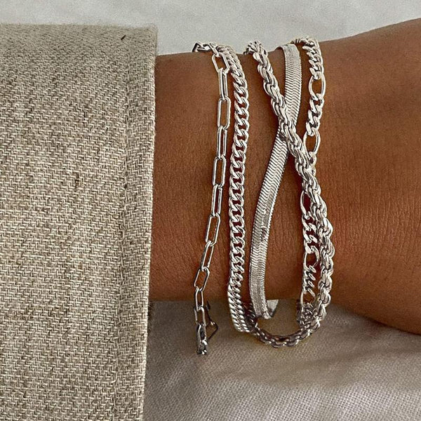 Pack 5 bracelets chaînes élégants