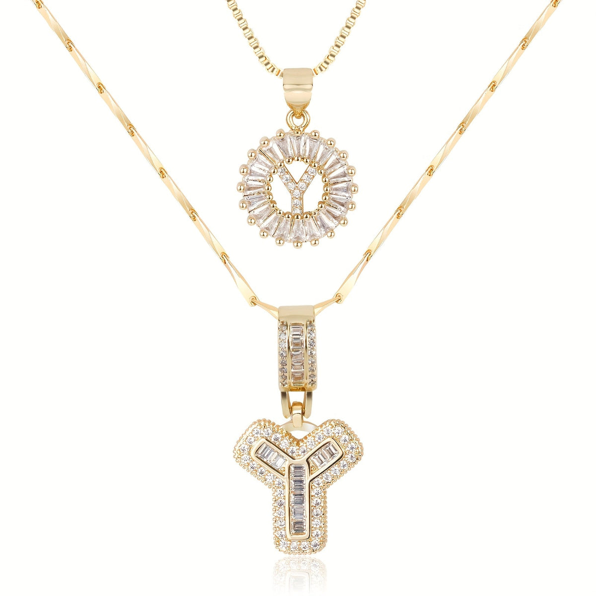 Collier initiale diamant doré