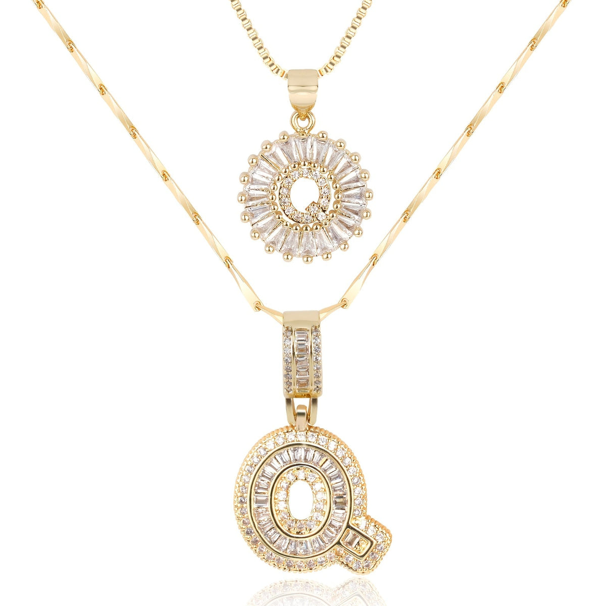 Collier initiale diamant doré