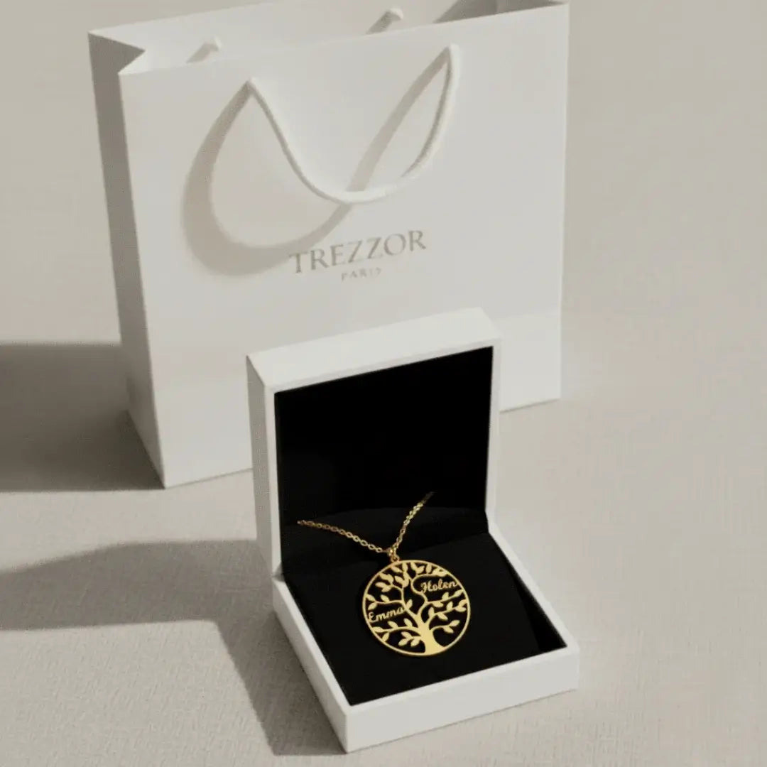Collier médaillon arbre de vie personnalisé