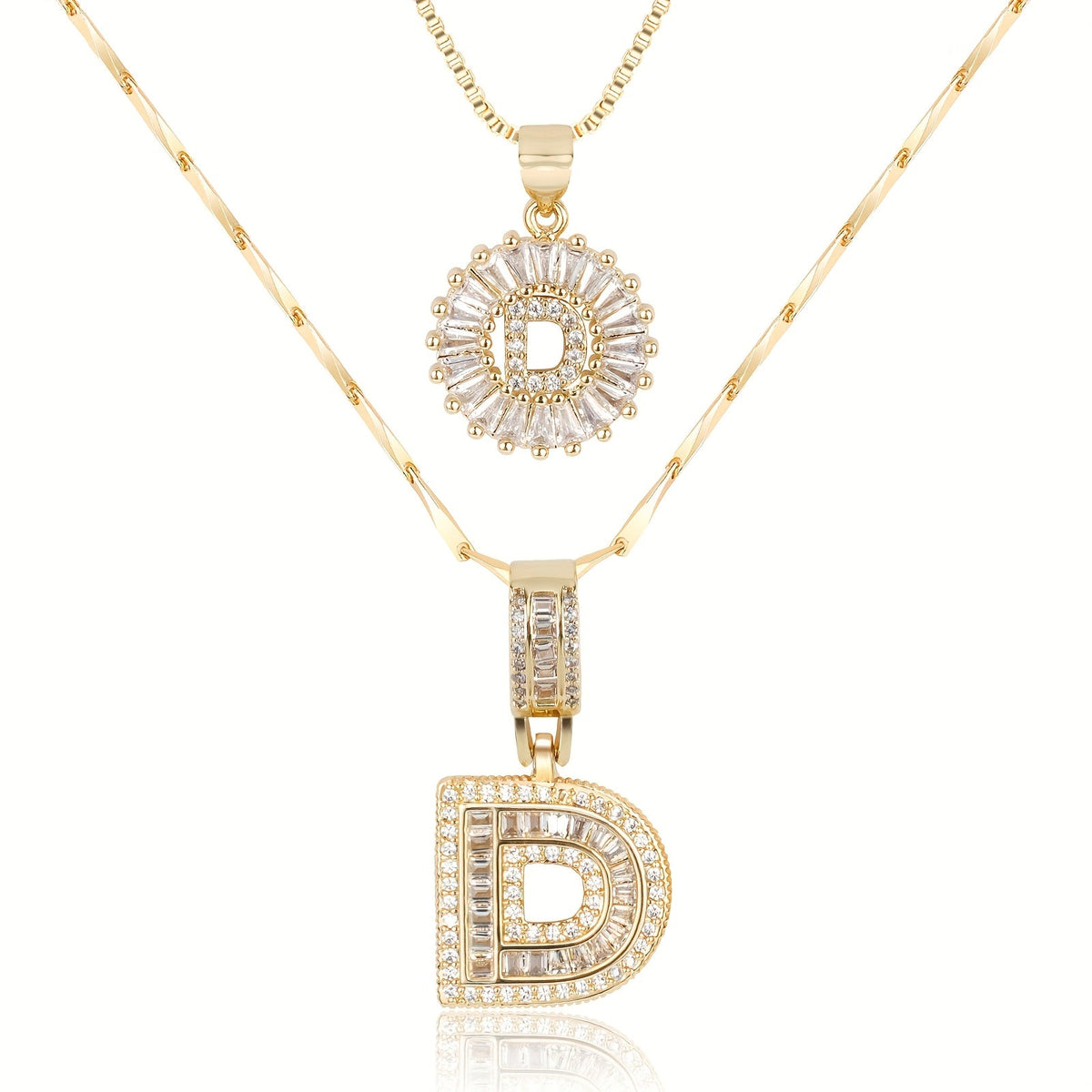 Collier initiale diamant doré