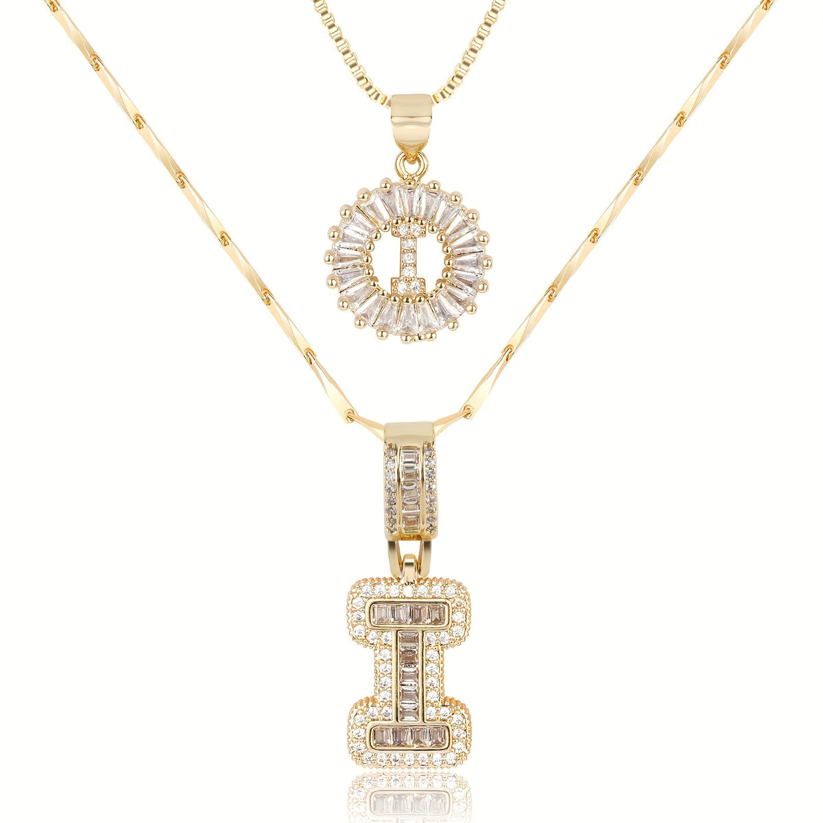 Collier initiale diamant doré