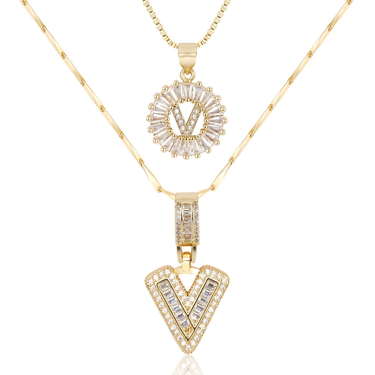 Collier initiale diamant doré