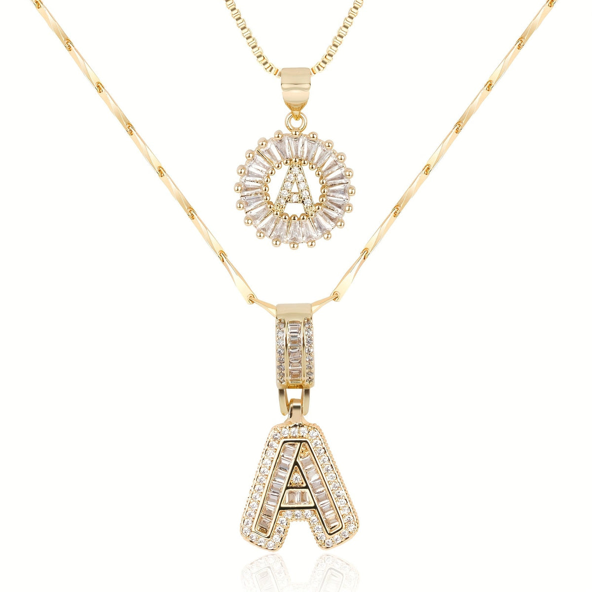 Collier initiale diamant doré