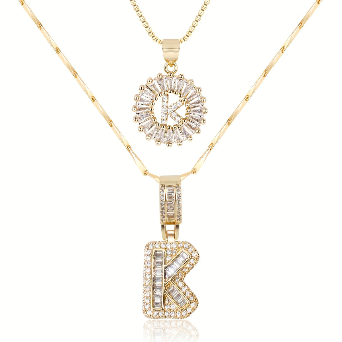 Collier initiale diamant doré