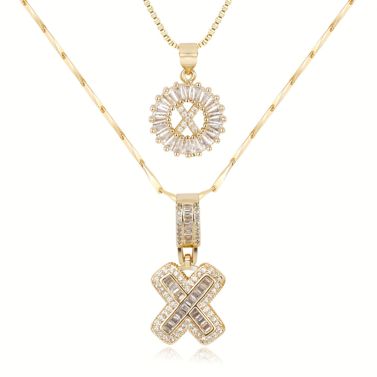 Collier initiale diamant doré