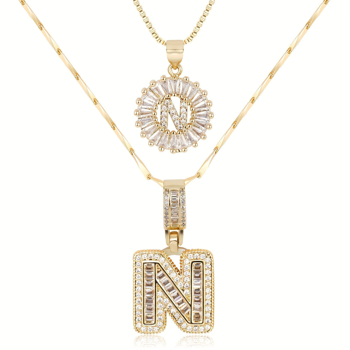 Collier initiale diamant doré