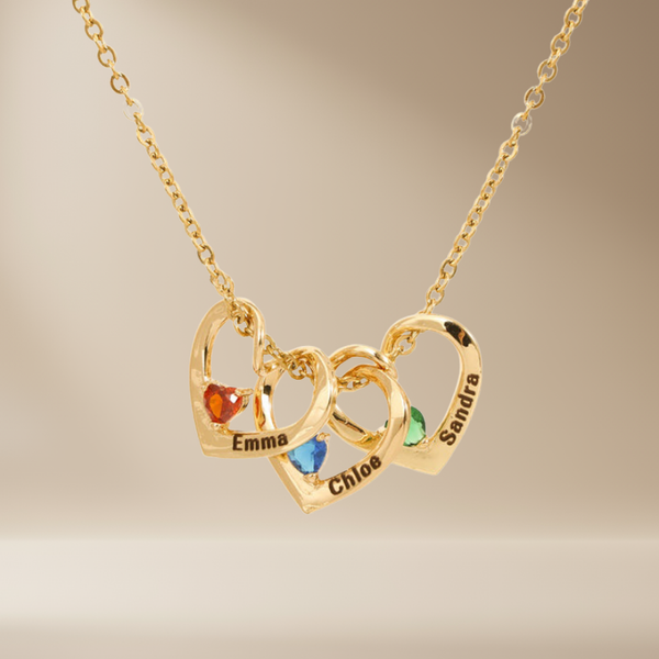 Éclat Précieux | Collier avec pendentif en forme de cœur et de pierre de naissance