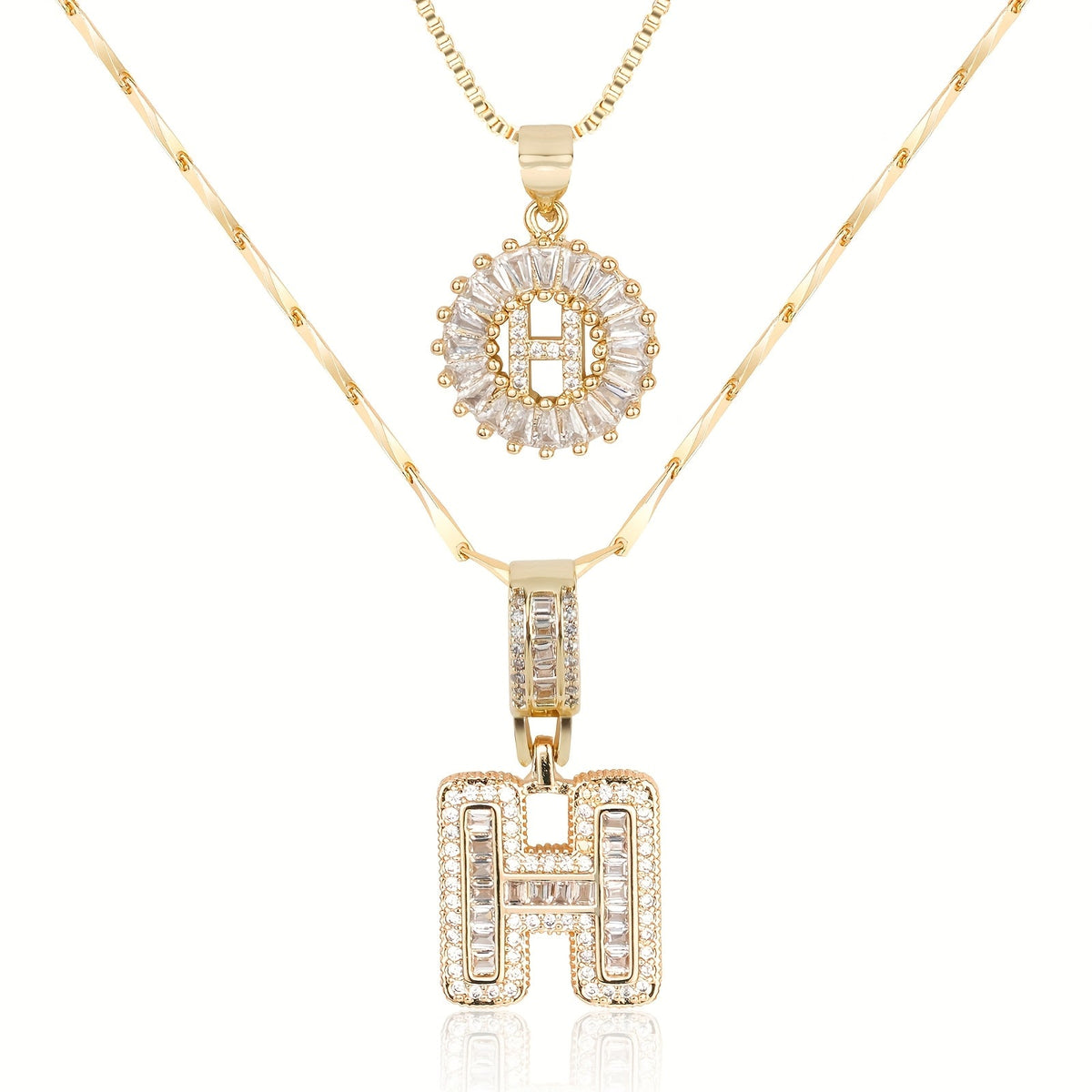 Collier initiale diamant doré
