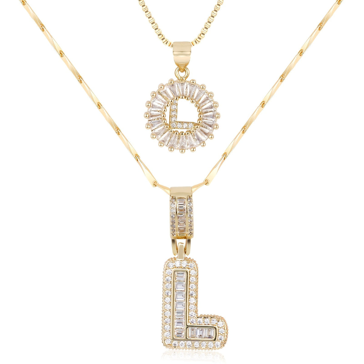 Collier initiale diamant doré