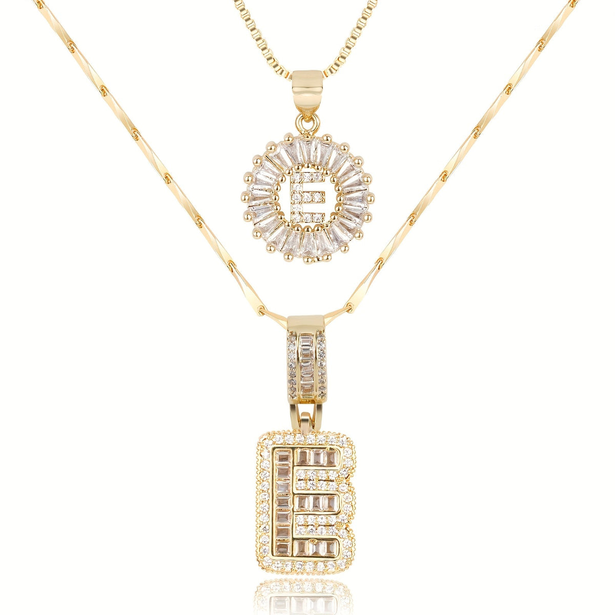 Collier initiale diamant doré