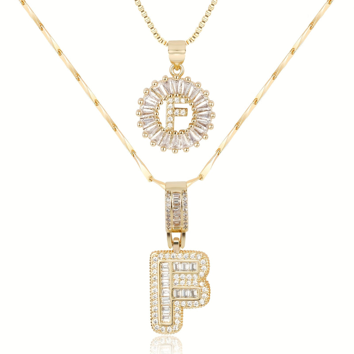 Collier initiale diamant doré