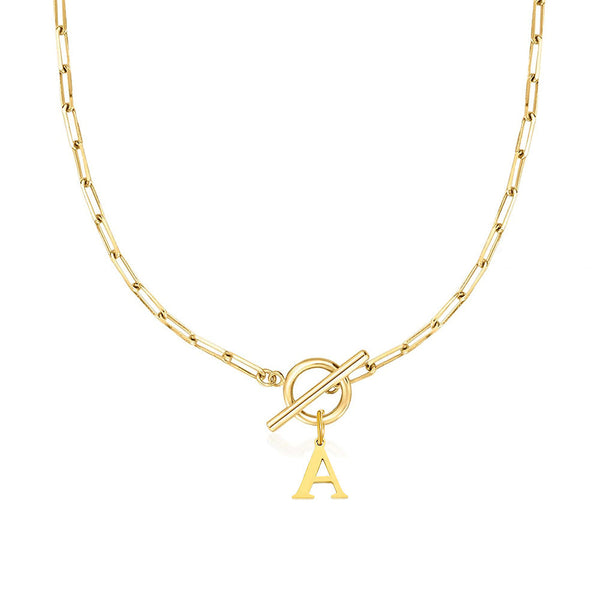 Collier initiale cercle et cadenas