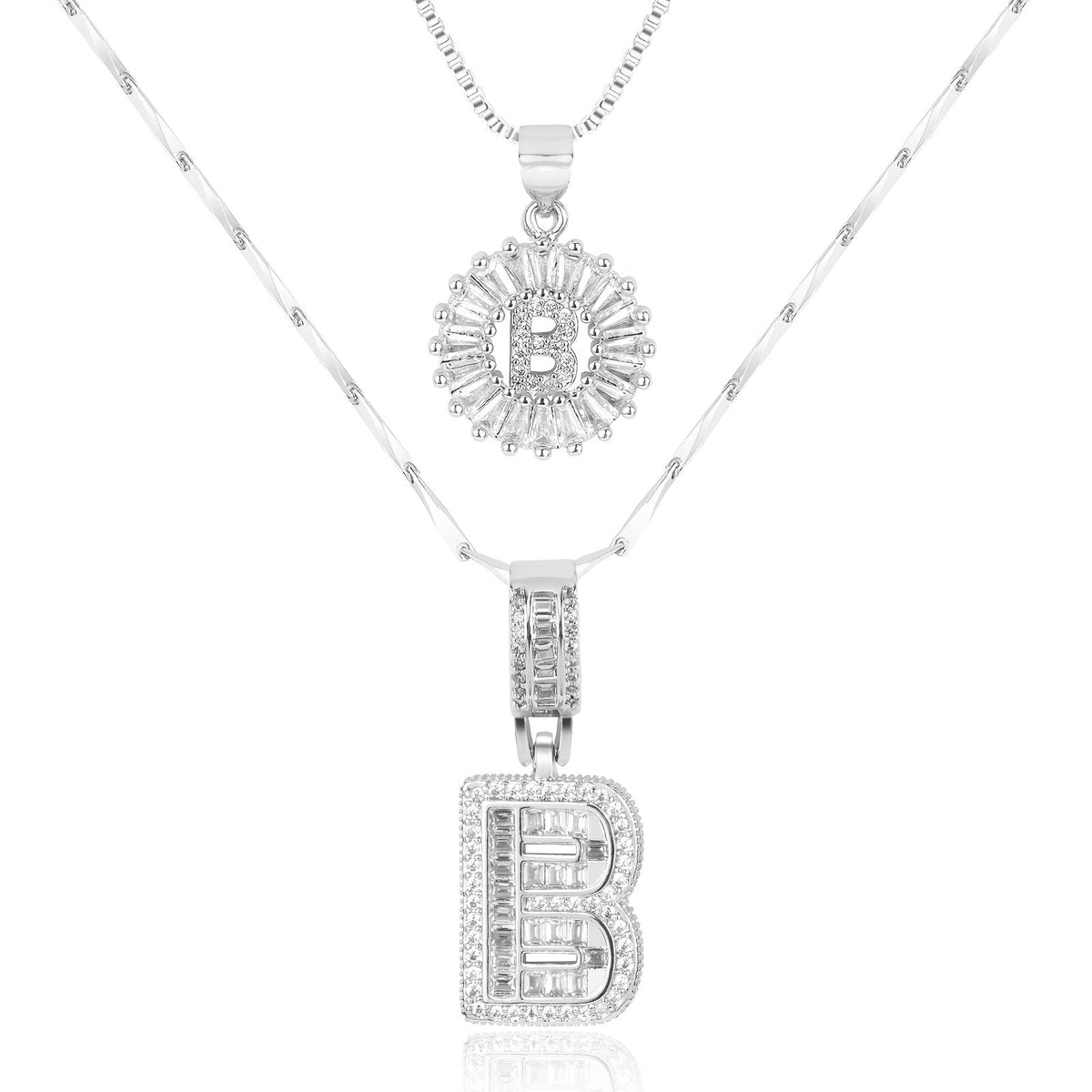 Collier initiale diamant doré