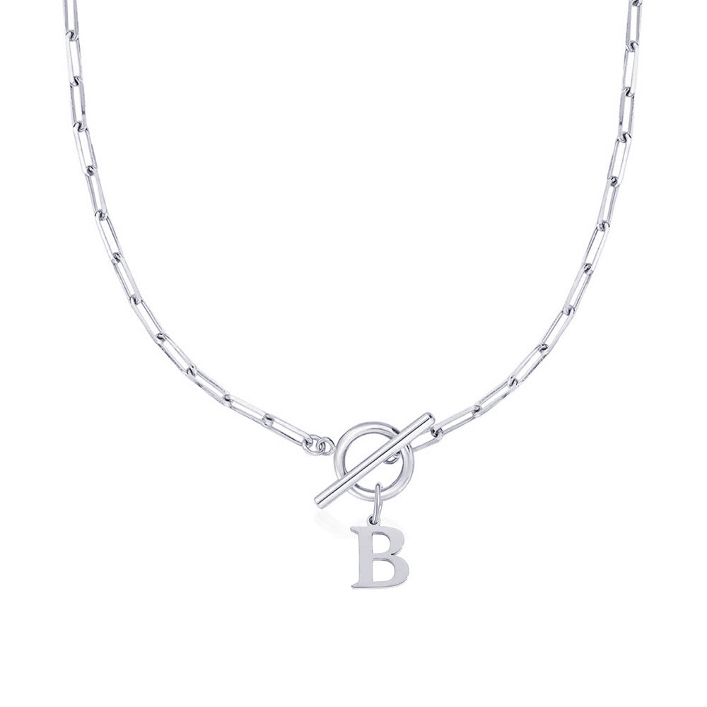 Collier initiale cercle et cadenas