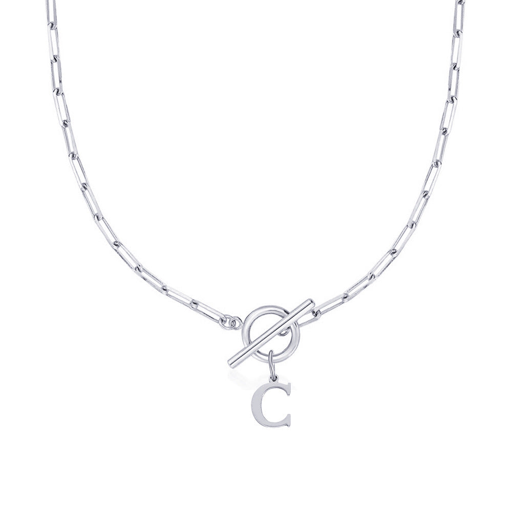 Collier initiale cercle et cadenas