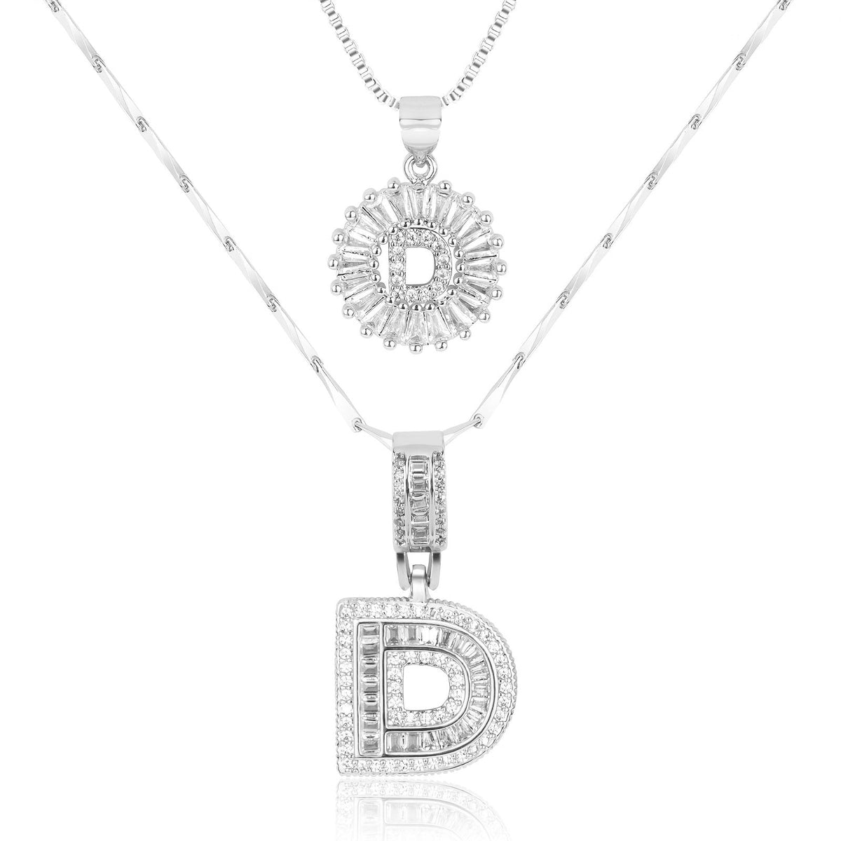 Collier initiale diamant doré
