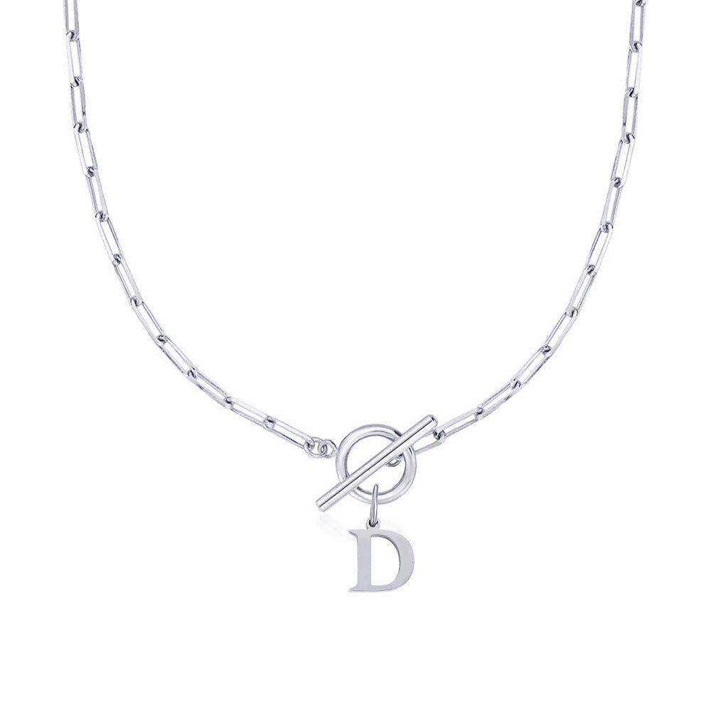 Collier initiale cercle et cadenas