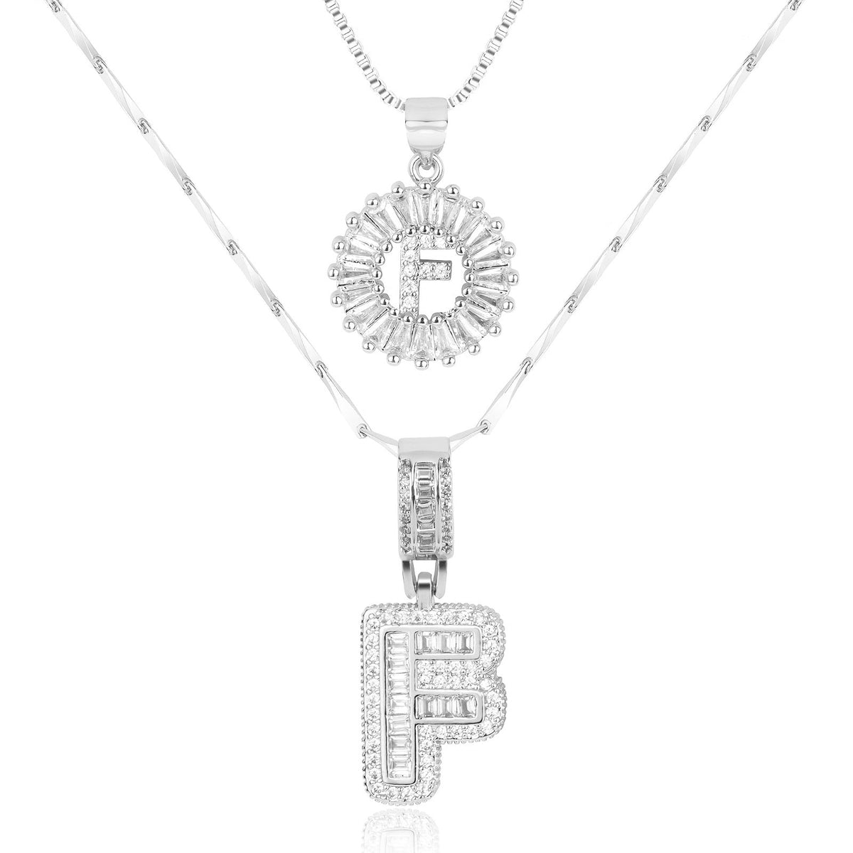 Collier initiale diamant doré