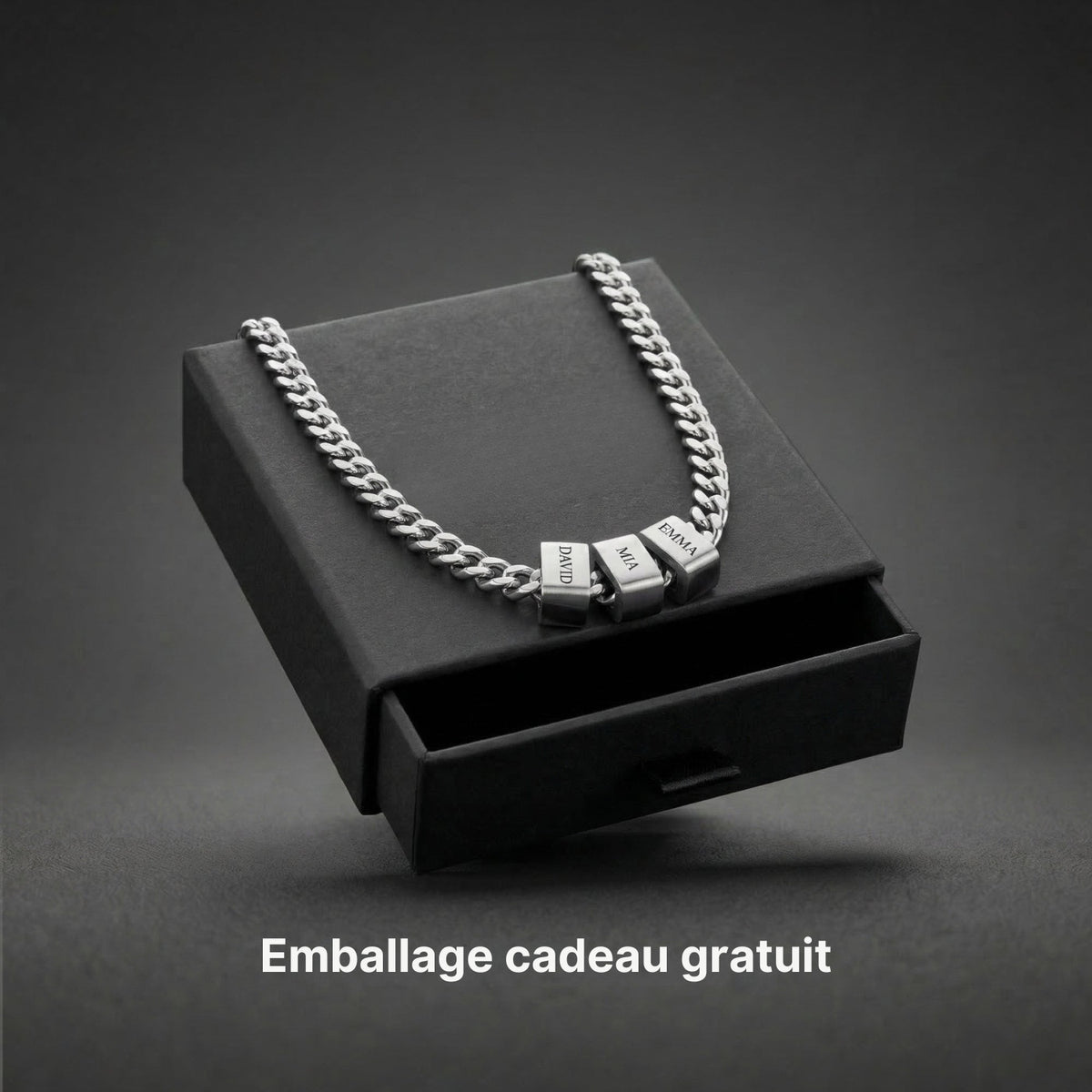 Collier acier gravé personnalisé