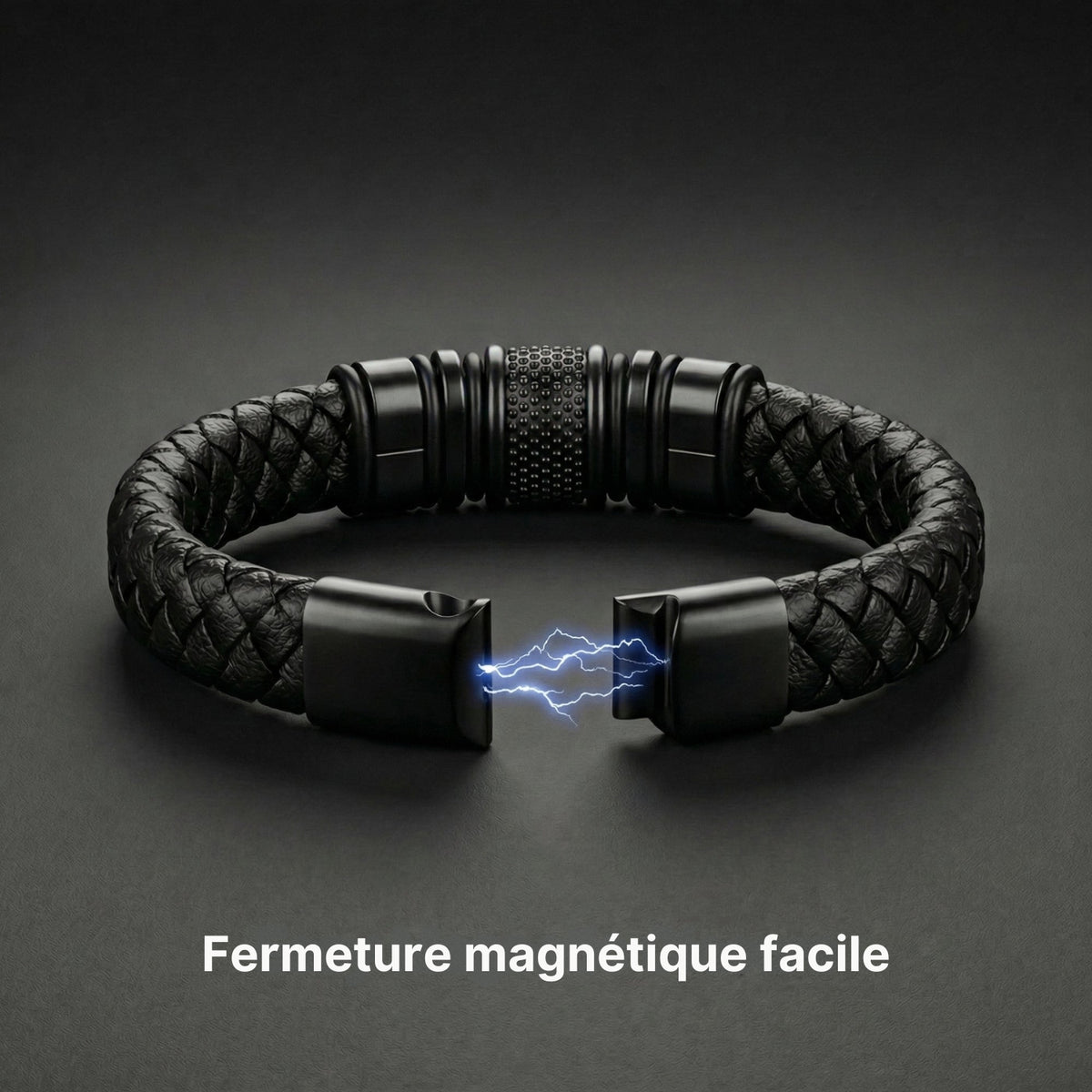 Bracelet acier noir personnalisé