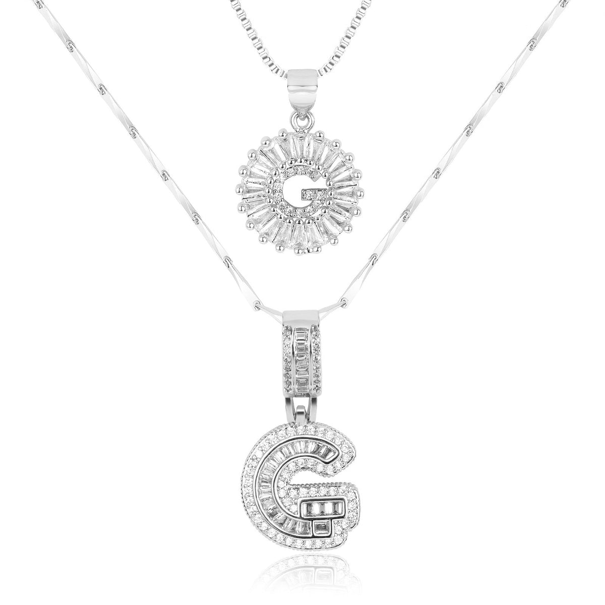 Collier initiale diamant doré