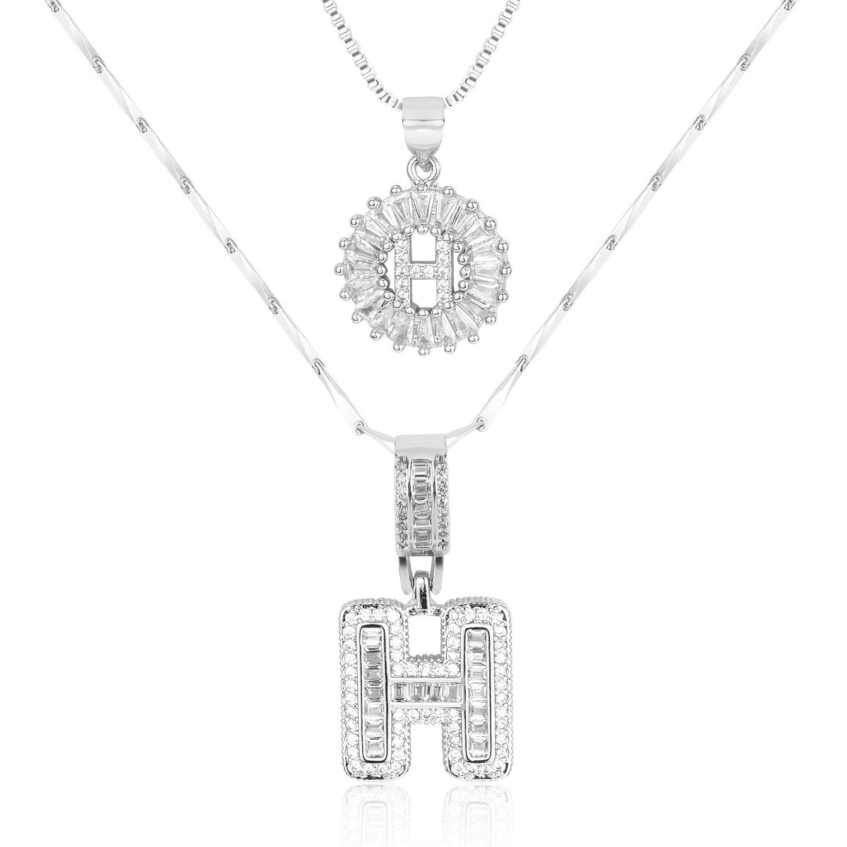 Collier initiale diamant doré