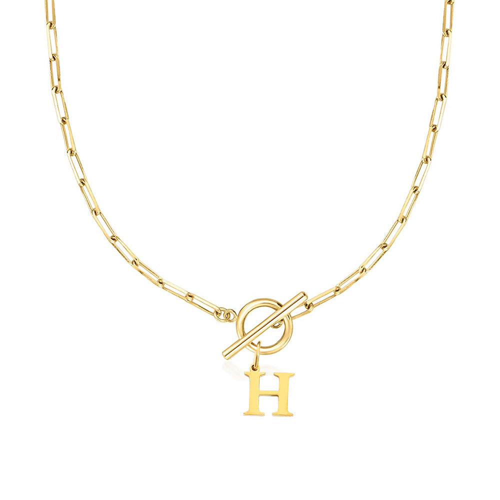 Collier initiale cercle et cadenas
