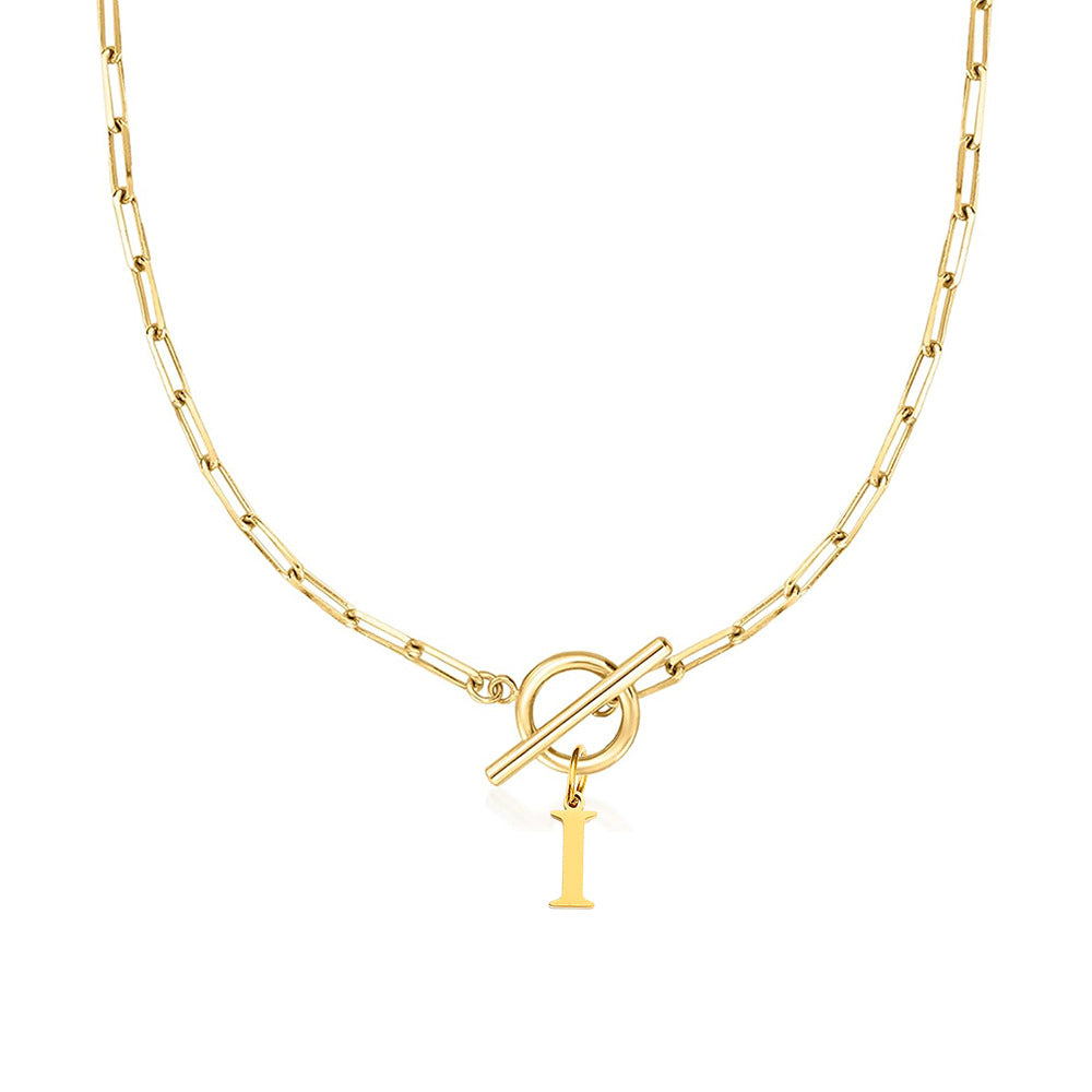 Collier initiale cercle et cadenas