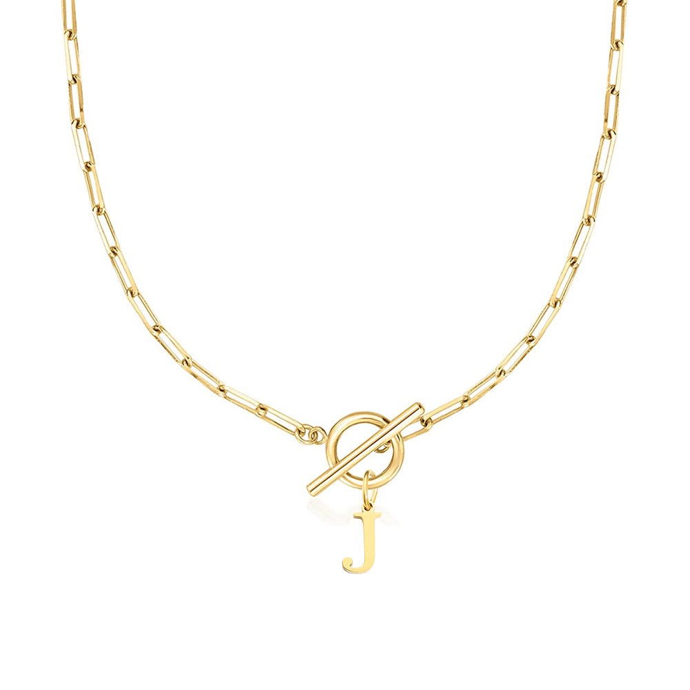 Collier initiale cercle et cadenas