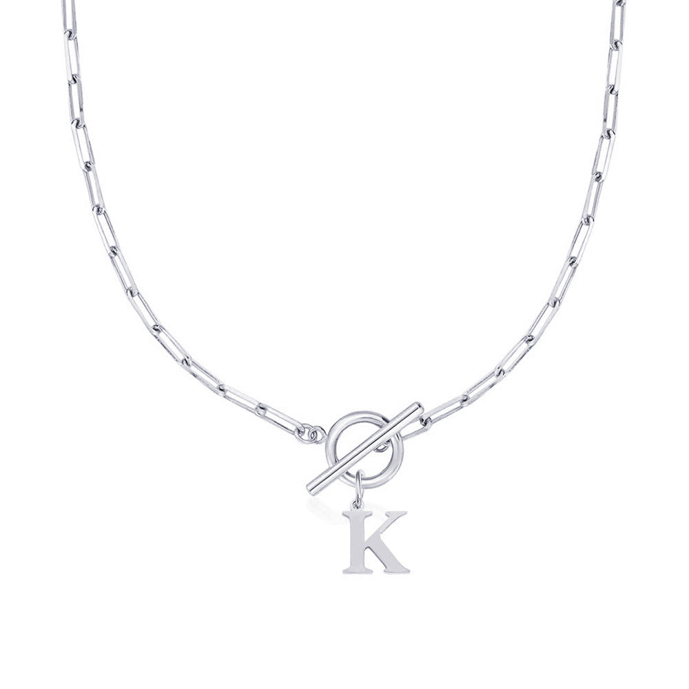 Collier initiale cercle et cadenas