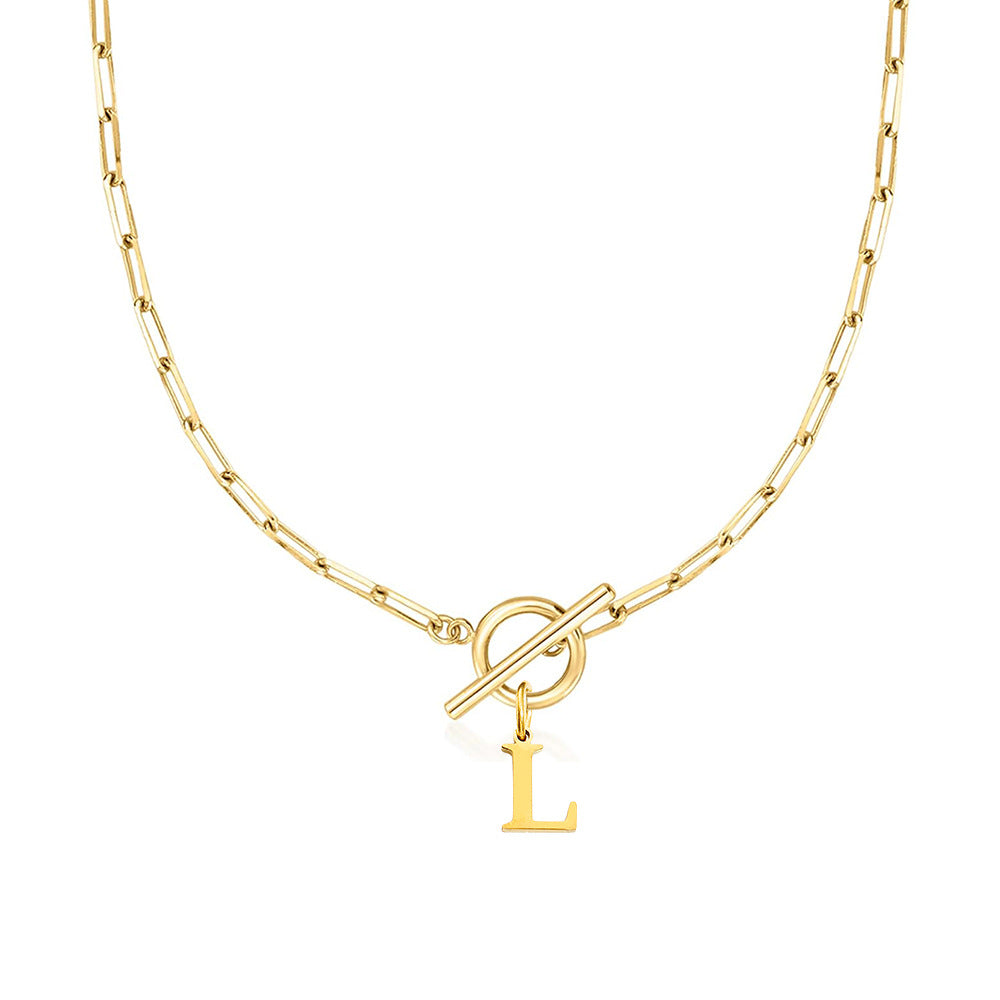 Collier initiale cercle et cadenas