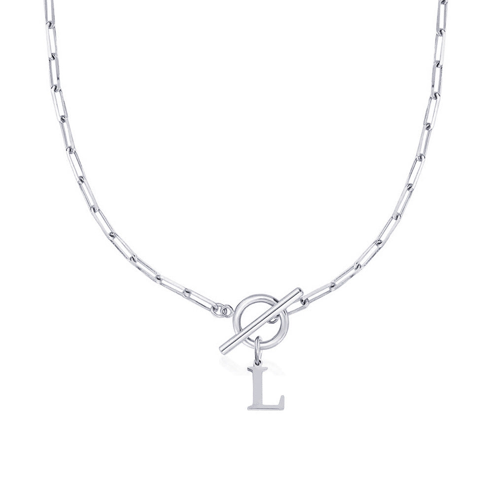 Collier initiale cercle et cadenas
