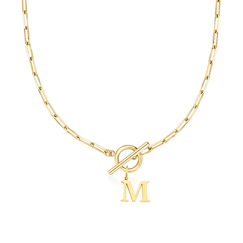 Collier initiale cercle et cadenas