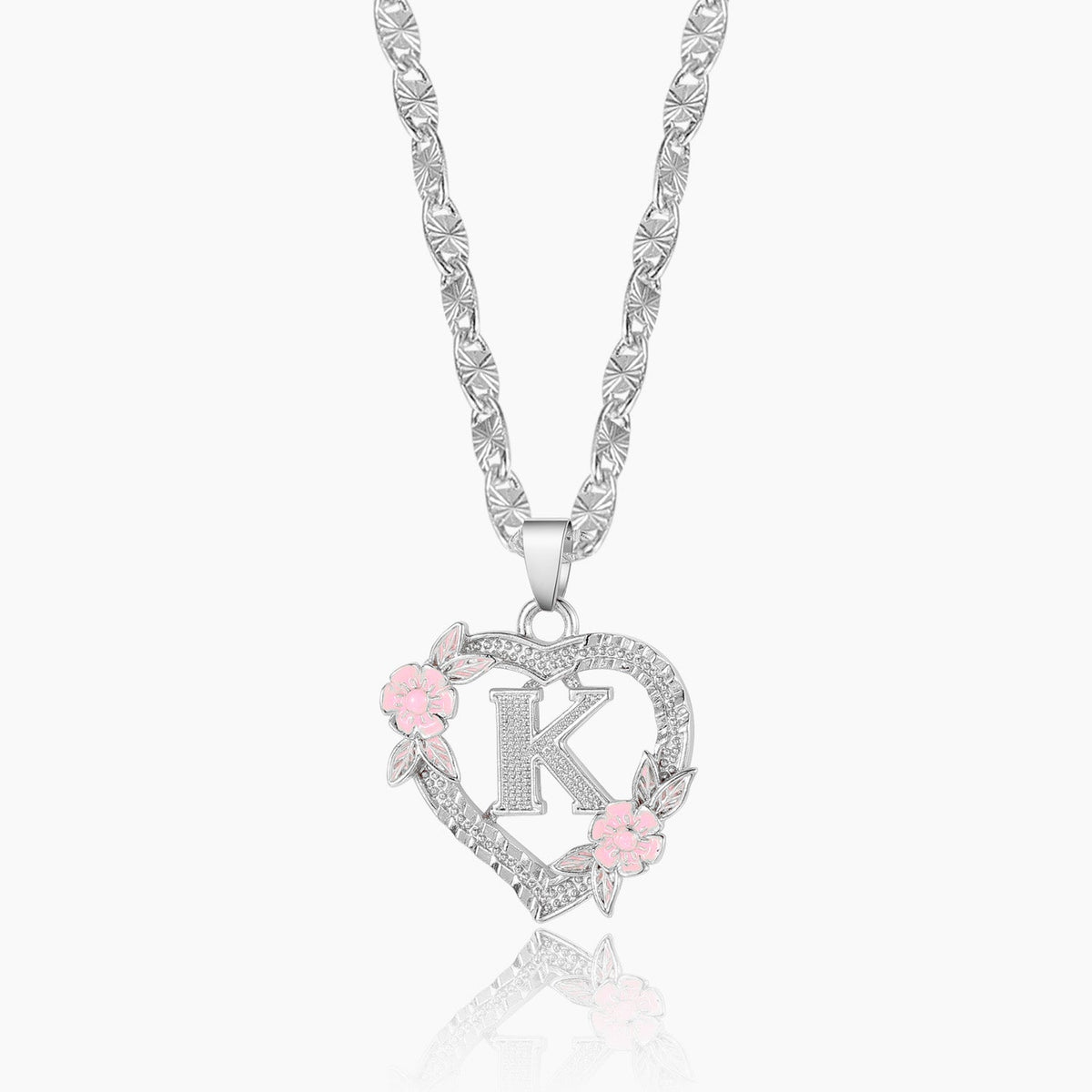 Collier initiale fleuri