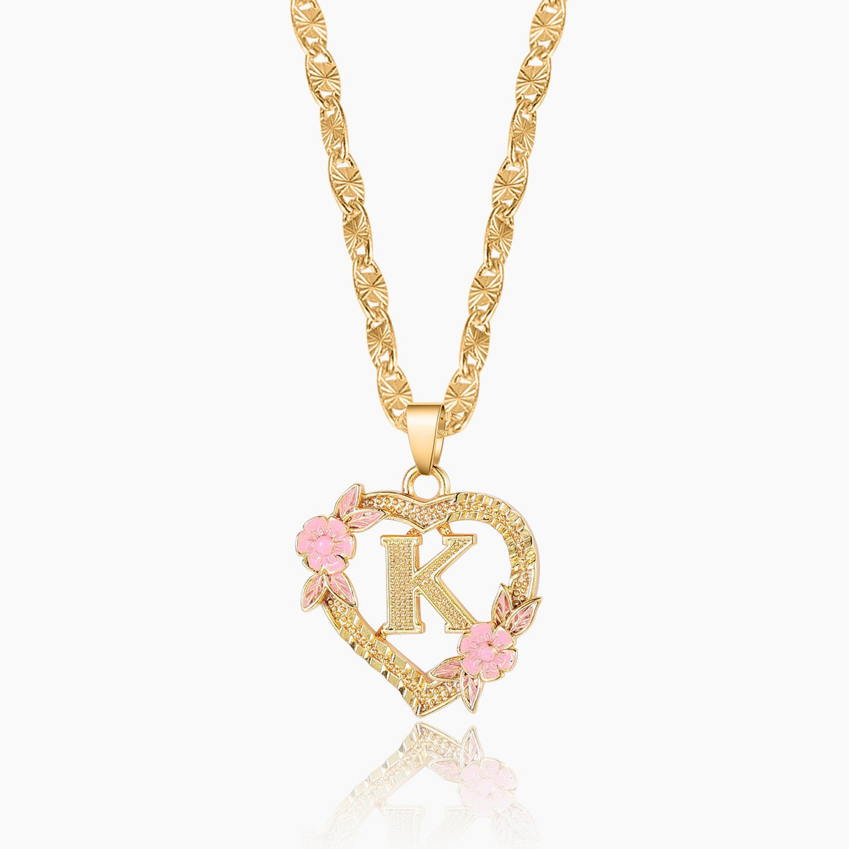 Collier initiale fleuri