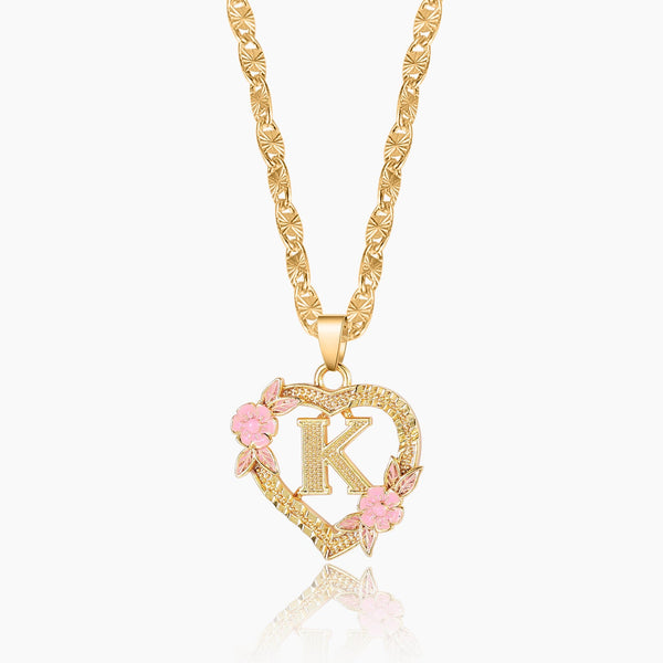 Collier Initiale Fleur
