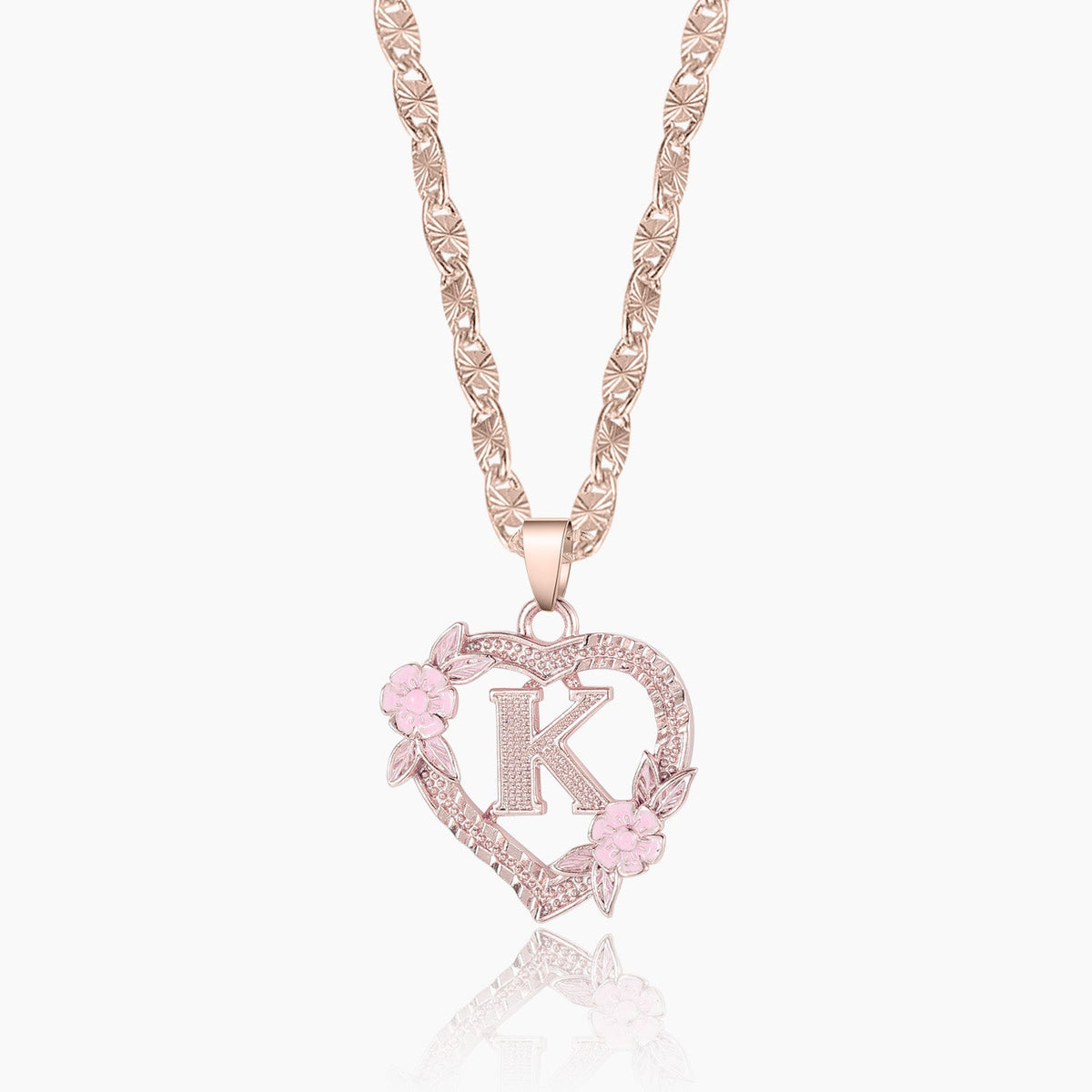 Collier initiale fleuri