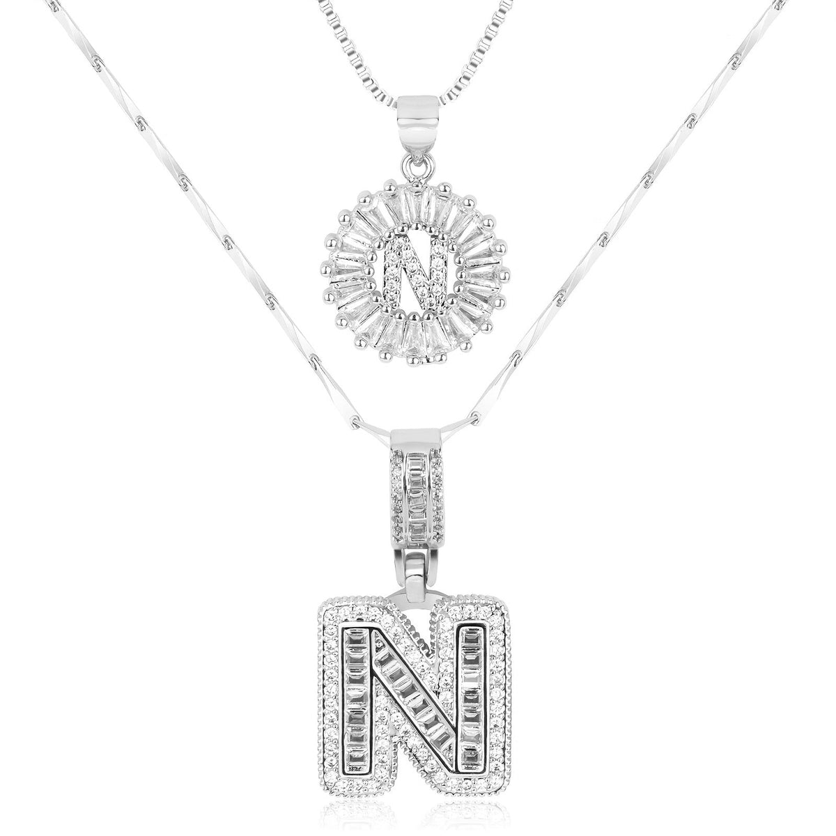Collier initiale diamant doré